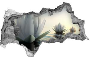 Fototapet 3D gaură în perete floare de lotus