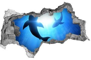 Autocolant de perete gaură 3D doi rechini