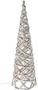 Decorațiune Con LED de Crăciun Greyse gri, 40 cm