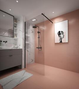 Erga Paris, Paravan de duș walk-in 30x200 cm, sticlă transparentă de 8 mm, profil negru, ERG-V02-PARIS-030x200-CL-BK