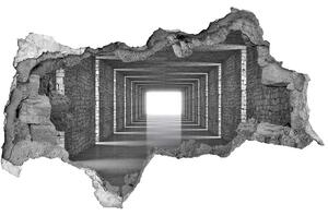 Autocolant de perete gaură 3D tunel Cărămidă