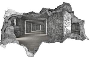 Fototapet 3D gaură în perete tunel Cărămidă