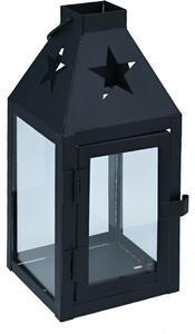 Lanternă de metal Hey Star negru, 8 x 8 x 17 cm