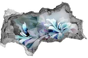 Fototapet 3D gaură în perete flori abstracte