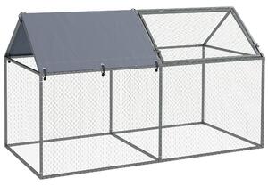 PawHut Cusca pentru Animale Mici, Tarc Exterior cu Acoperiș, Tarusi de Pământ, 2x1m, Verde | Aosom Romania