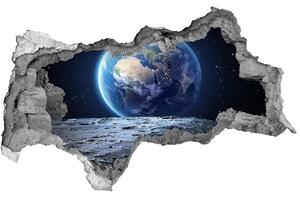 Autocolant un zid spart cu priveliște Planeta Pământ