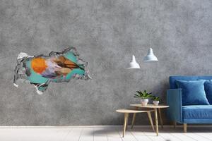 Autocolant de perete gaură 3D Robin pasăre
