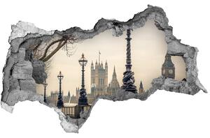 Autocolant 3D gaura cu priveliște Londra toamna