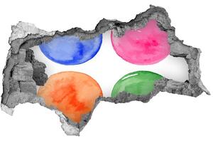 Autocolant 3D gaura cu priveliște cercuri colorate