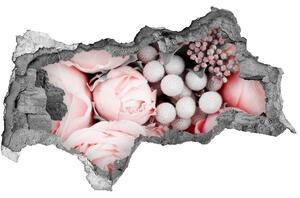 Fototapet 3D gaură în perete Buchet de flori
