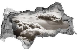Autocolant de perete gaură 3D Nori din aer