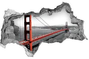 Autocolant un zid spart cu priveliște Podul din San Francisco