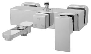 Erga Cube, baterie de duș cu gură de duș pentru cadă și conexiune superioară pentru coloana de duș, 150 mm, cromat, ERG-YKA-BW.CB-CHR