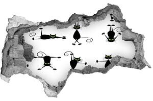 Autocolant autoadeziv gaură pisici ilustrare