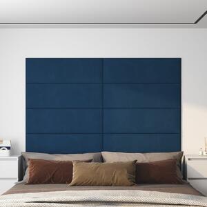 Panouri de perete 12 buc. albastru 90x30 cm catifea 3,24 m²