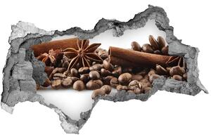 Autocolant 3D gaura cu priveliște Boabe de cafea scorțișoară