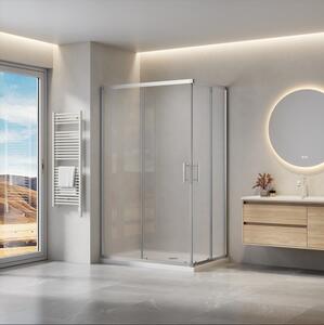 Cabină de duș Erga Tucson cu uși glisante 70 (ușă) x 80 (ușă) x 190 cm, sticlă transparentă de 6 mm, profil cromat, ERG-S02-TUCSON-D070D080-CL-CR