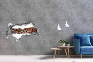 Fototapet 3D gaură în perete Boabe de cafea scorțișoară