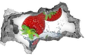 Autocolant de perete gaură 3D care se încadrează căpșuni
