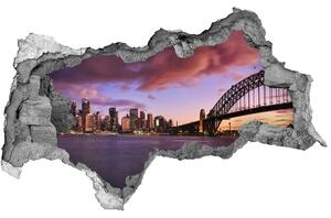 Autocolant 3D gaura cu priveliște Bridge în Sidney