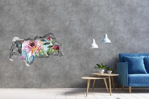 Autocolant de perete gaură 3D Cactuși și flori