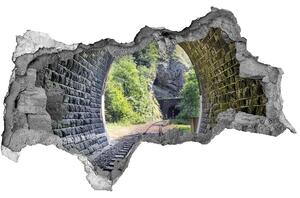 Fototapet un zid spart cu priveliște tunel feroviar