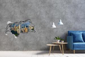Autocolant de perete gaură 3D Hong Kong panorama