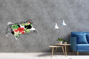 Fototapet un zid spart cu priveliște flori Hawaii