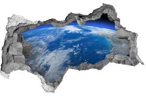 Autocolant 3D gaura cu priveliște Planeta Pământ