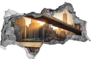 Fototapet 3D gaură în perete Podul Brooklyn