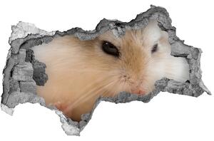 Autocolant de perete gaură 3D Hamster