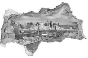 Autocolant 3D gaura cu priveliște Podul din New York
