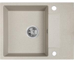 Kuchinox Rab, chiuvetă din granit cu 1 compartiment 560x440x175 mm cu scurgător, bej, LAV-SBF_413Y