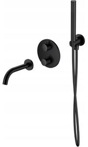 Cersanit Zen, set de baie ascuns cu duș manual, negru mat, S952-041