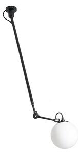 302 L Plafonieră Ø250 Negru/Opal Sticlă - Lampe Gras