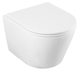 Laveo Nida Cycleon 2.0, vas WC suspendat cu capac WC din duroplast, sistem de spălare Vortex, alb lucios, LAV-VMN_609S