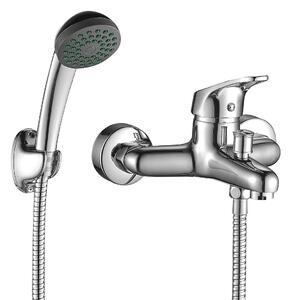 Kuchinox Oris, baterie de cadă cu montare pe perete și set de duș manual, crom, LAV-BQO_011D