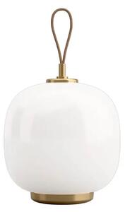 VL45 Radiohus Portabil Veioză Brass/Glossy White Opal - Louis Poulsen