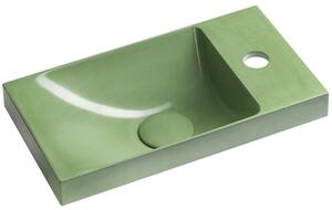 Sapho Sapho, lavoar din beton AGOS 40x22cm, stânga/dreapta, verde lucios, AS40023
