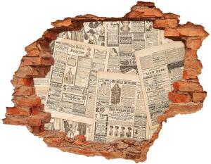Autocolant de perete gaură 3D ziar vechi
