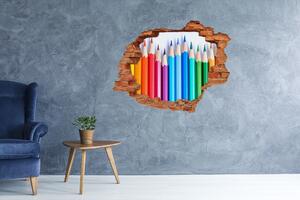 Autocolant gaură 3D creioane colorate