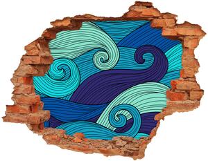 Autocolant un zid spart cu priveliște valuri abstracte