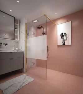 Erga Paris, Paravan de duș Walk-In 80x200 cm, sticlă transparentă/mată 8mm, profil auriu lucios, ERG-V02-PARIS-080x200-MF-GD