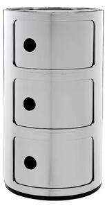 Componibili 3 Masă Laterală Chrome - Kartell