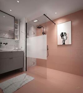 Erga Paris, Paravan de duș walk-in 80x200 cm, sticlă transparentă/mată 8mm, profil negru, ERG-V02-PARIS-080x200-MF-BK