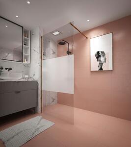 Erga Paris, Paravan de duș Walk-In 80x200 cm, sticlă transparentă/mată 8mm, profil auriu mat, ERG-V02-PARIS-080x200-MF-GB