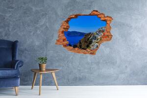 Autocolant de perete gaură 3D Santorini Grecia