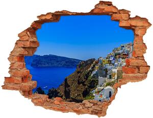 Autocolant de perete gaură 3D Santorini Grecia