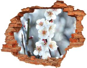 Autocolant un zid spart cu priveliște flori de cireș