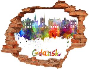 Autocolant un zid spart cu priveliște culoare Gdańsk